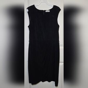 calvin klein short pleated sleeve crew neck sheath dress Calvin Klein Short Pleated Sleeve Crew Neck Sheath Dress size 8